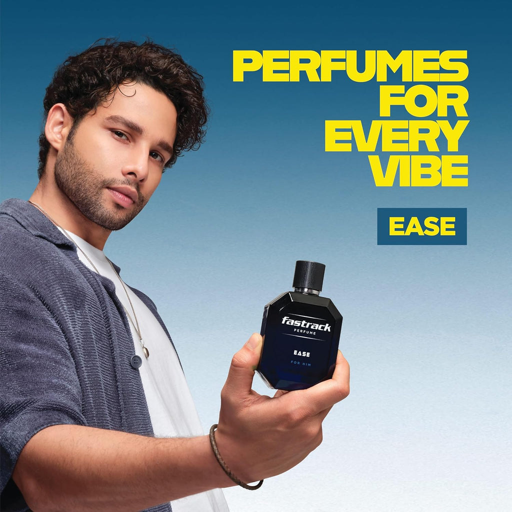 Fastrack Perfume Ease |Scent for Men| 100 ml EDP |Long lasting Smell |Aqua Fragrance| Crafted by European experts|Best gift for Man