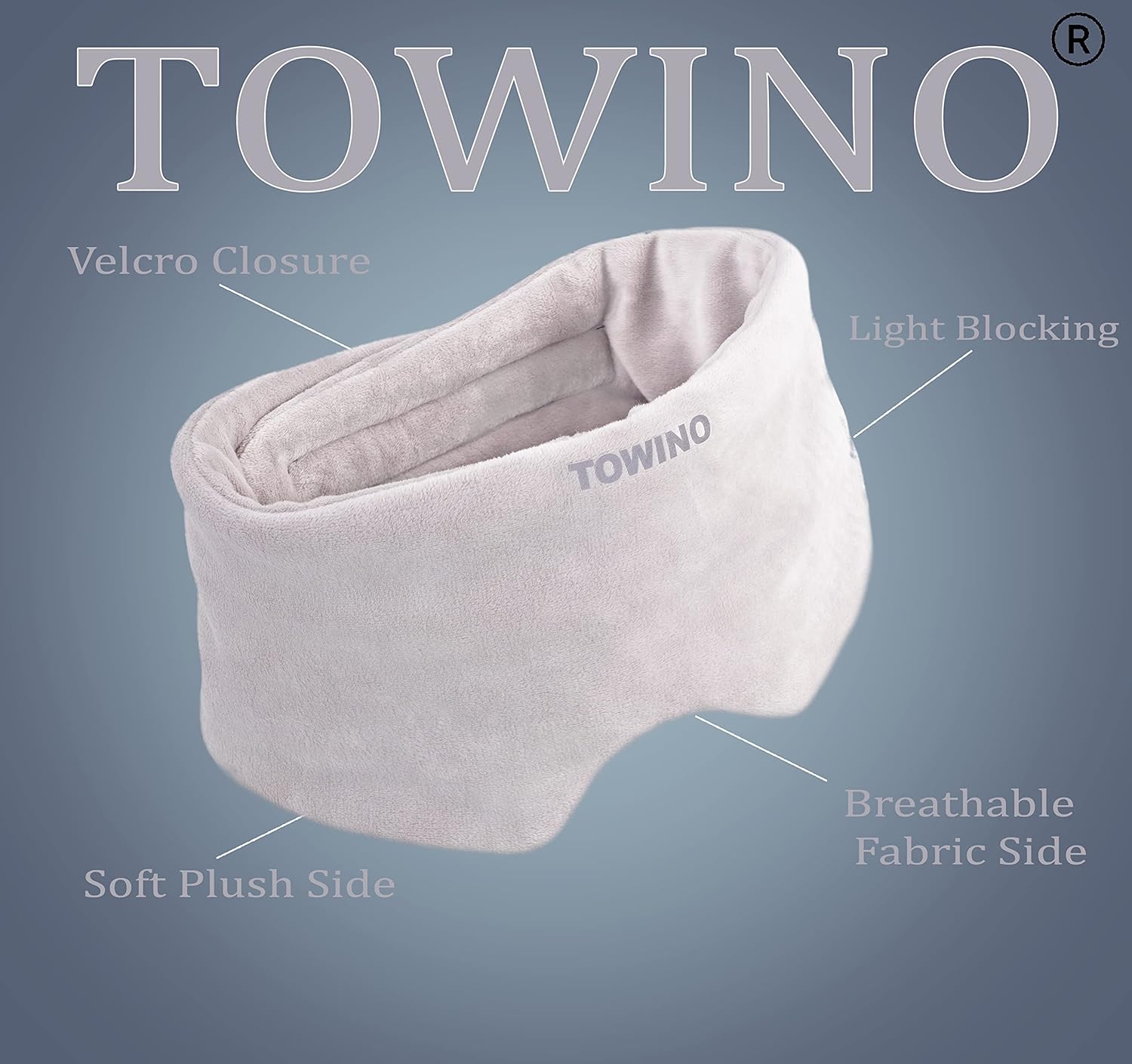 TOWINOÂ® Eye Mask for Sleeping Super Soft & Smooth And Fully Adjustable To All Size Heads - Super Soft & Comfortable for Women and Men, Blindfold for Travelling, Night Sleeping,Nap Suitable for All Family Members Made In India (Grey)