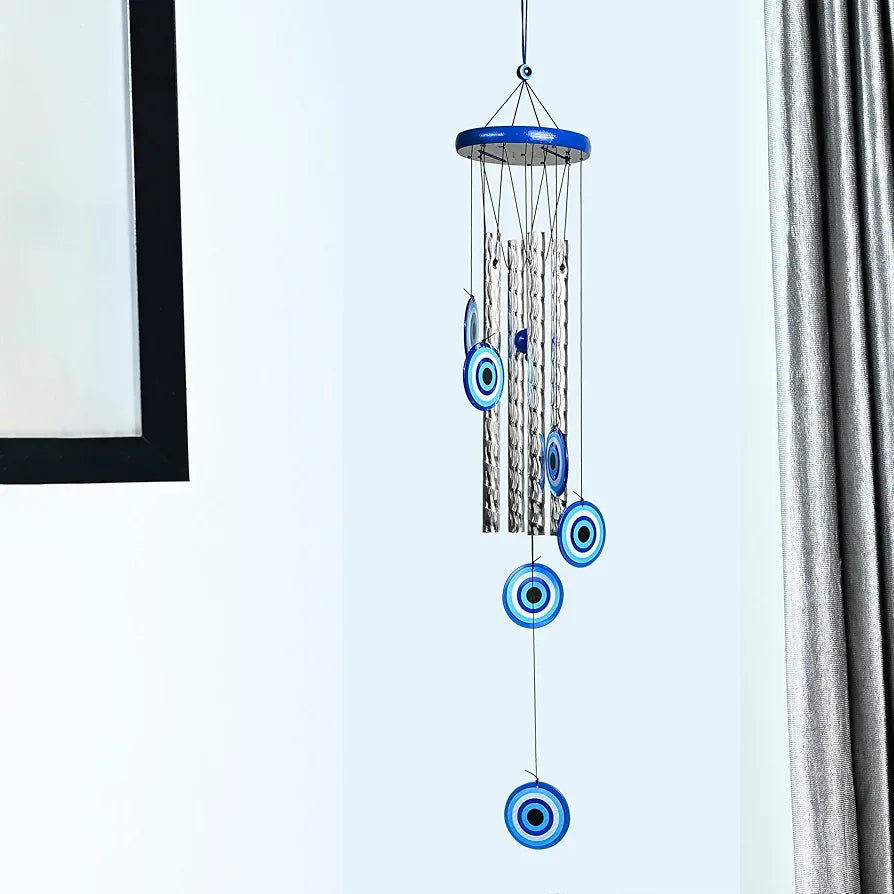 Zaicus Turkish Evil Eye Wind Chimes 4 Pipes Wind Chime-015