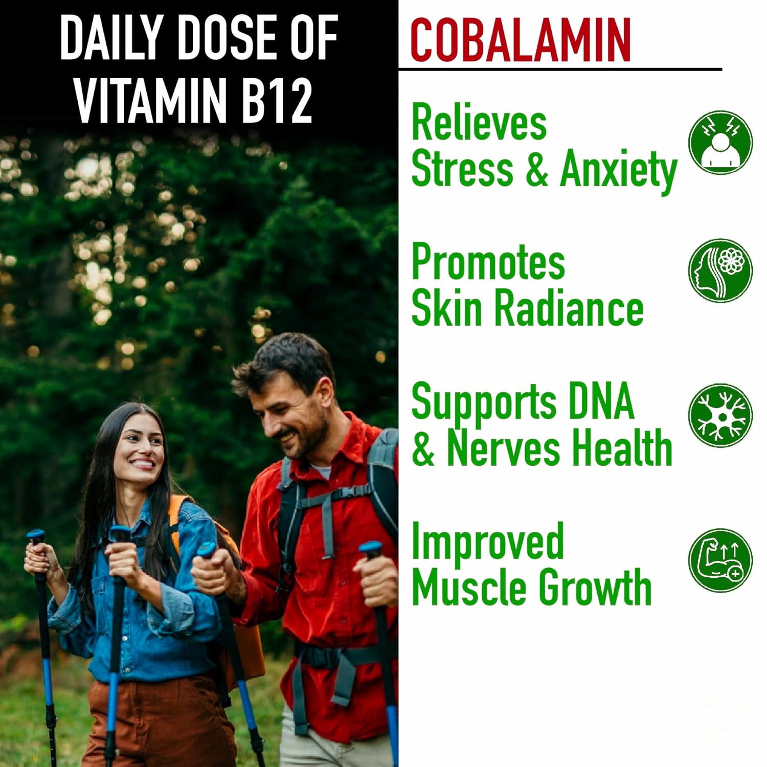 BioClinical Plant Based Vitamin B12 Supplement for Men & Women -2 Months- Organic Vit B 12 - Nature made Ayurvedic Rasayana & Green Food -For Stress In Life,Nerve & Brain Health -60 vegan capsules