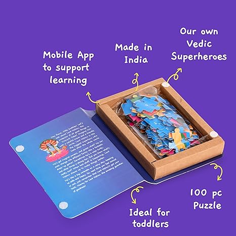 Toynama Educational Toys for Kids Vishnu 100 Pcs Jigsaw Puzzles Ages 3+ Cultural Interactive
