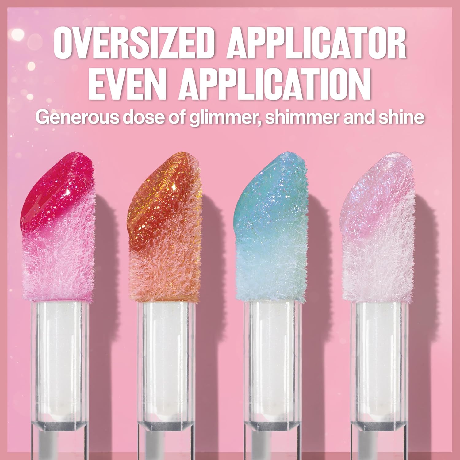 REVLON Super Lustrous Glimmer Gloss, Non-Sticky Lip Gloss, High-Shine Finish, Plant-Based Glitter, 005 Glazed Almond, 3.8 ml