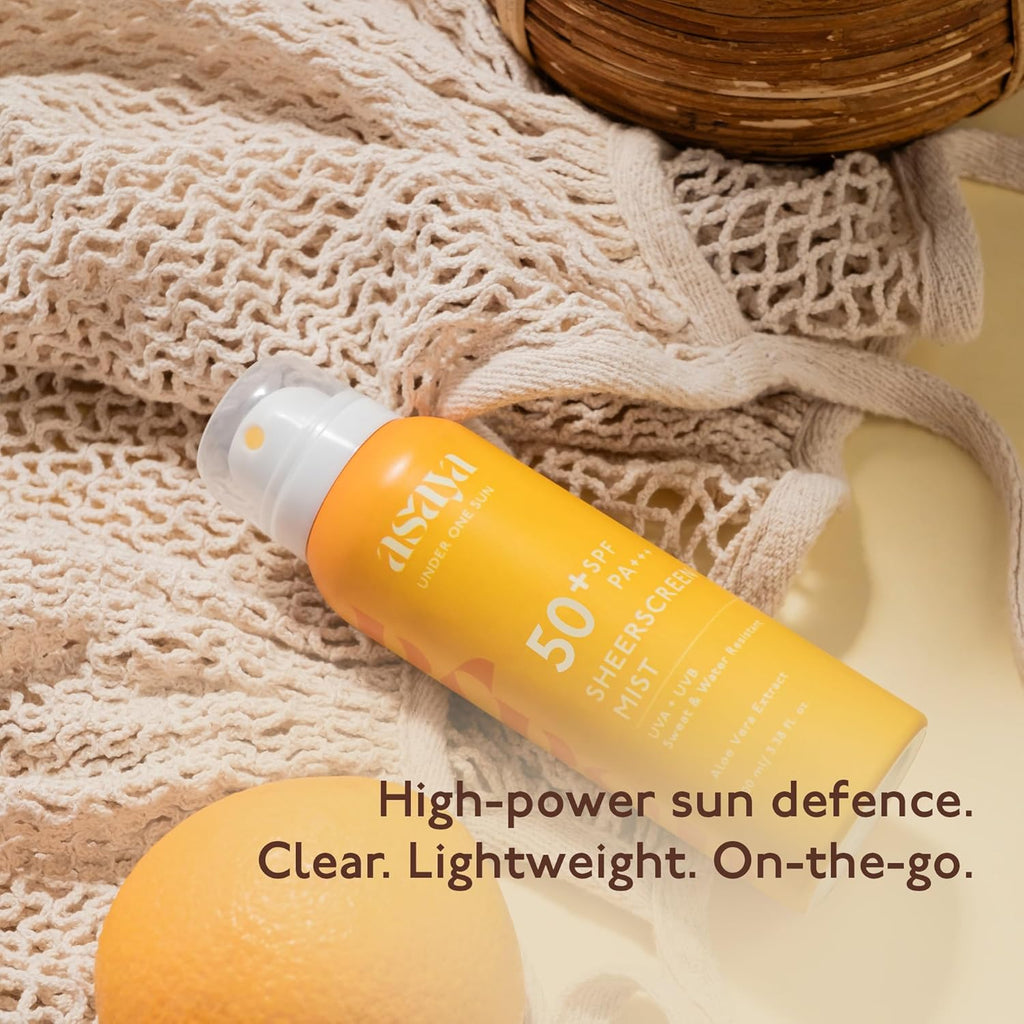 ASAYA | Body Sunscreen Spray SPF 50+ PA++++ | In VIVO Tested | Lightweight Broad Spectrum Protection | Quick Dry Mist | Designed for Outdoor & Daily Use | For Men & Women | 100 ml