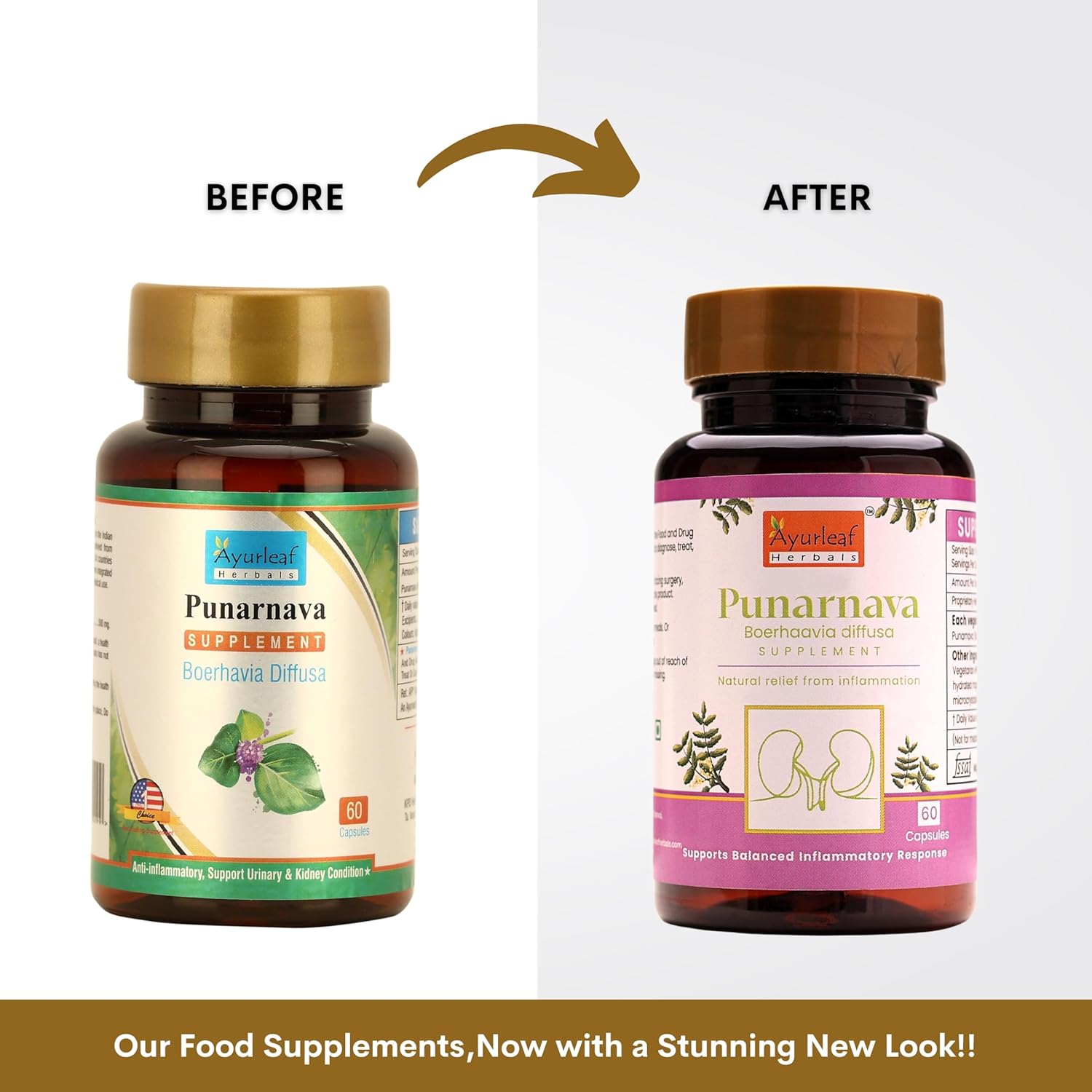 Ayurleaf Herbals Punarnava Capsules - 60 Caps