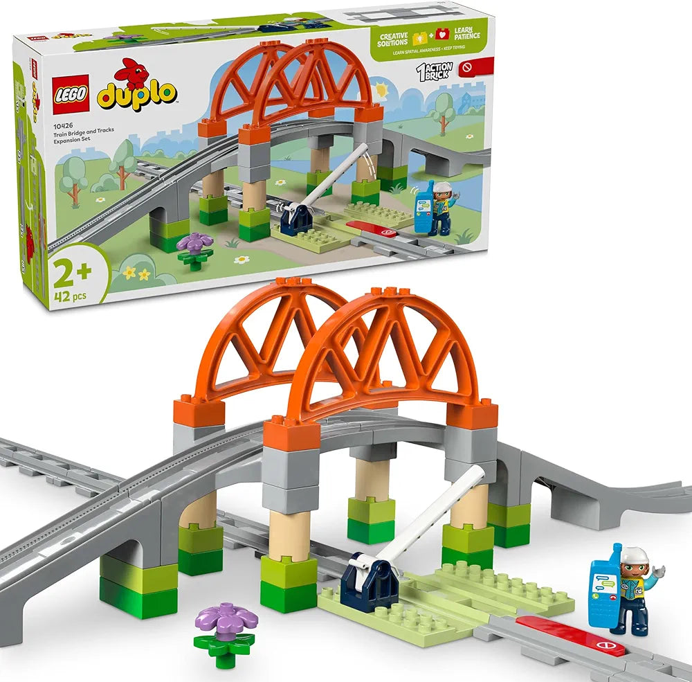 Lego Duplo Town Train Bridge and Tracks Expansion Set 10426 Building Blocks Toys for 2+ Gift for Boys and Girls
