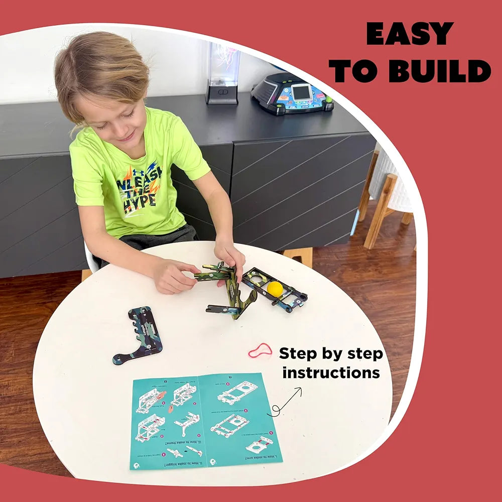 Butterfly EduFields DIY Catapult Shooter Science Kit Best Birthday Return Gifts for Kids Ages 8 9 10 11 12 Catapult + Hand Shooter 2in1 Play STEM Toy