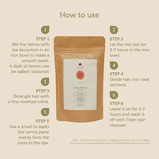 TVAM Dark Brown Henna Hair Color - 100 gms
