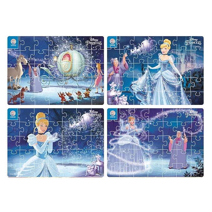 Ratna's 4 in 1 Disney Jigsaw Puzzle 140 Pieces for Kids | 4 Jigsaw Puzzles 35 Pieces Each | Cinderella