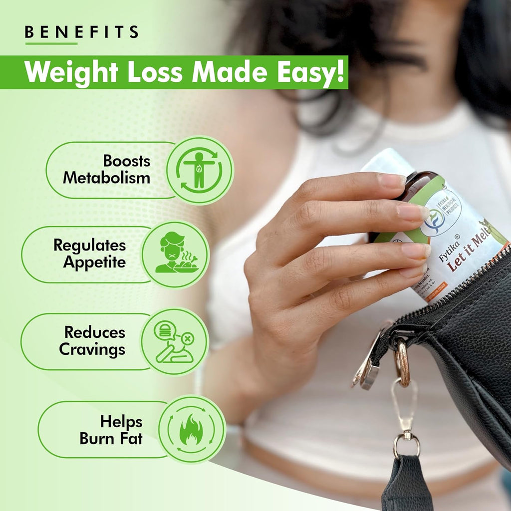 Fytika Let it Melt Weight Management - 60 Tabs | Garcinia Combogia, Green Coffee, Triphala, Kali Jeeri| Healthy Weight Support| for Men & Women Net