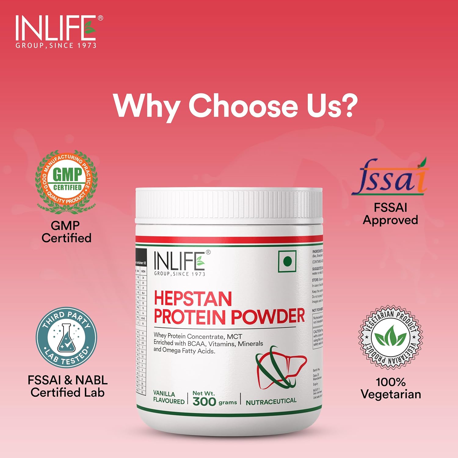 INLIFE Hepstan Liver Care Supplement | Whey Protein Powder with Vitamins Minerals & BCAAs | Nutraceutical for Men and Women â€“ 300g (Vanilla)