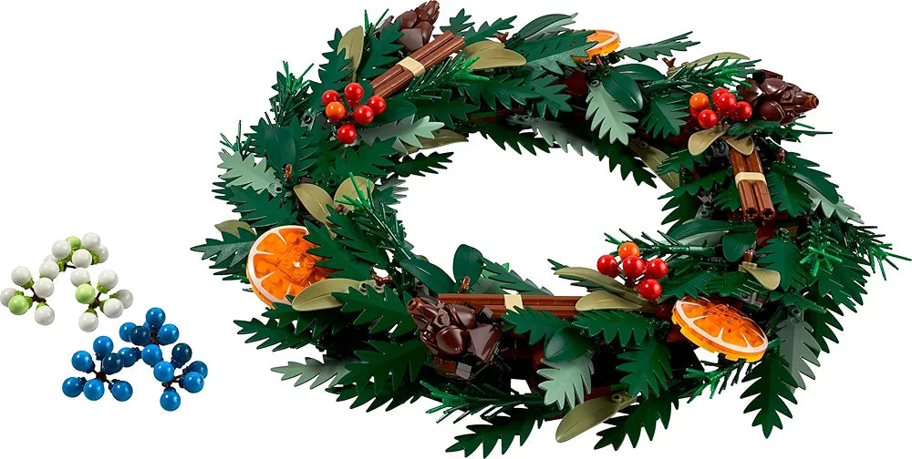 Lego Icons Wreath-Making Kit Holiday Garland Table Centerpiece Decoration Gift for Adults 10340
