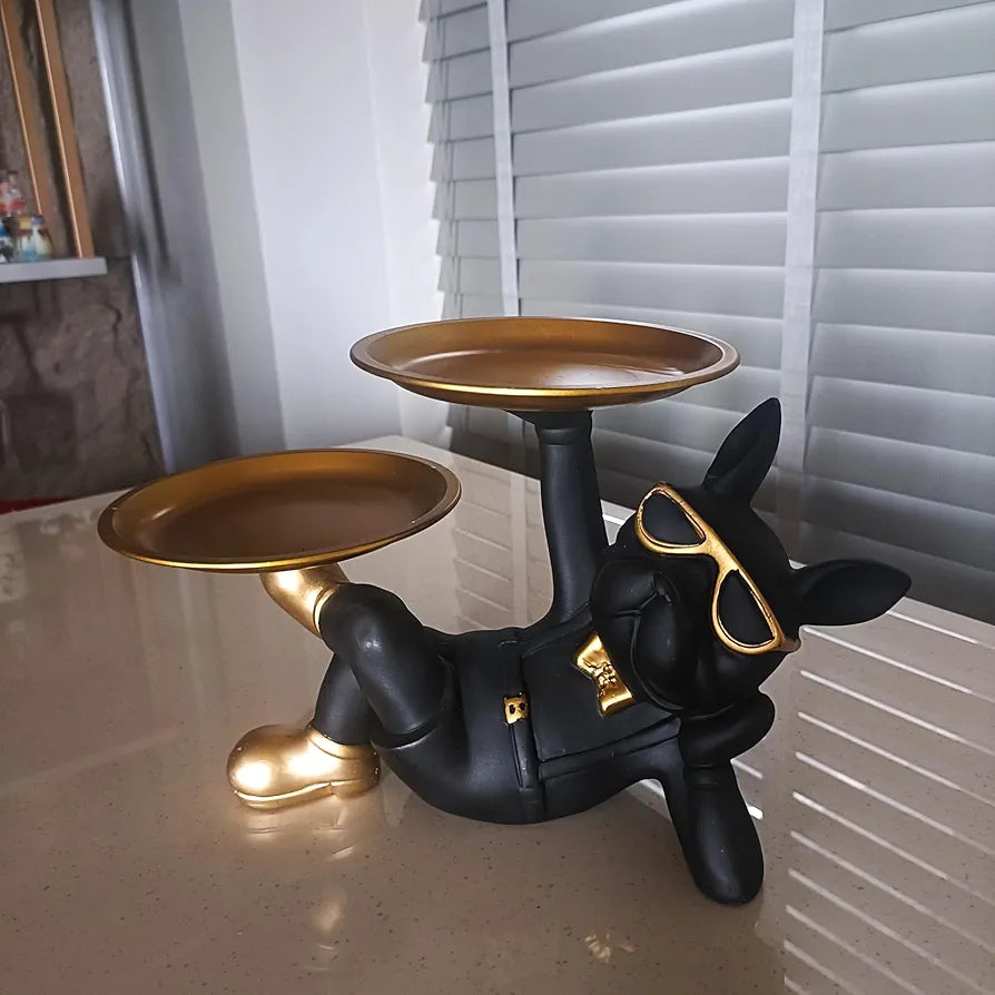 Alila Bulldog Animal Figurine Sculpture Statue Dog for Table Tray Keys Storage Jewelries Holder