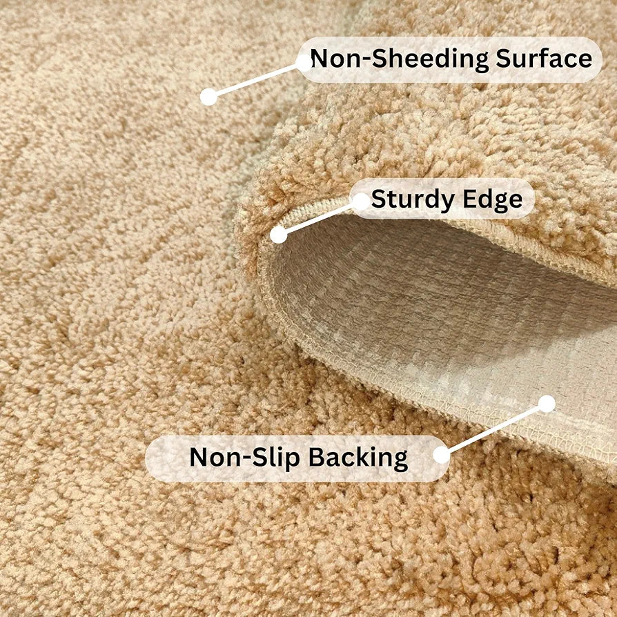 Ishro Home Premium Fuzzy Shag Carpet For Hall Rugs For Living Room Carpets For Living Room Colour Beige  3x5 Fts