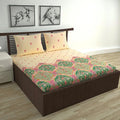 Divine Casa 144 TC Cotton Supersoft Cotton Feel Bedsheets for Double Bed Colour Pink