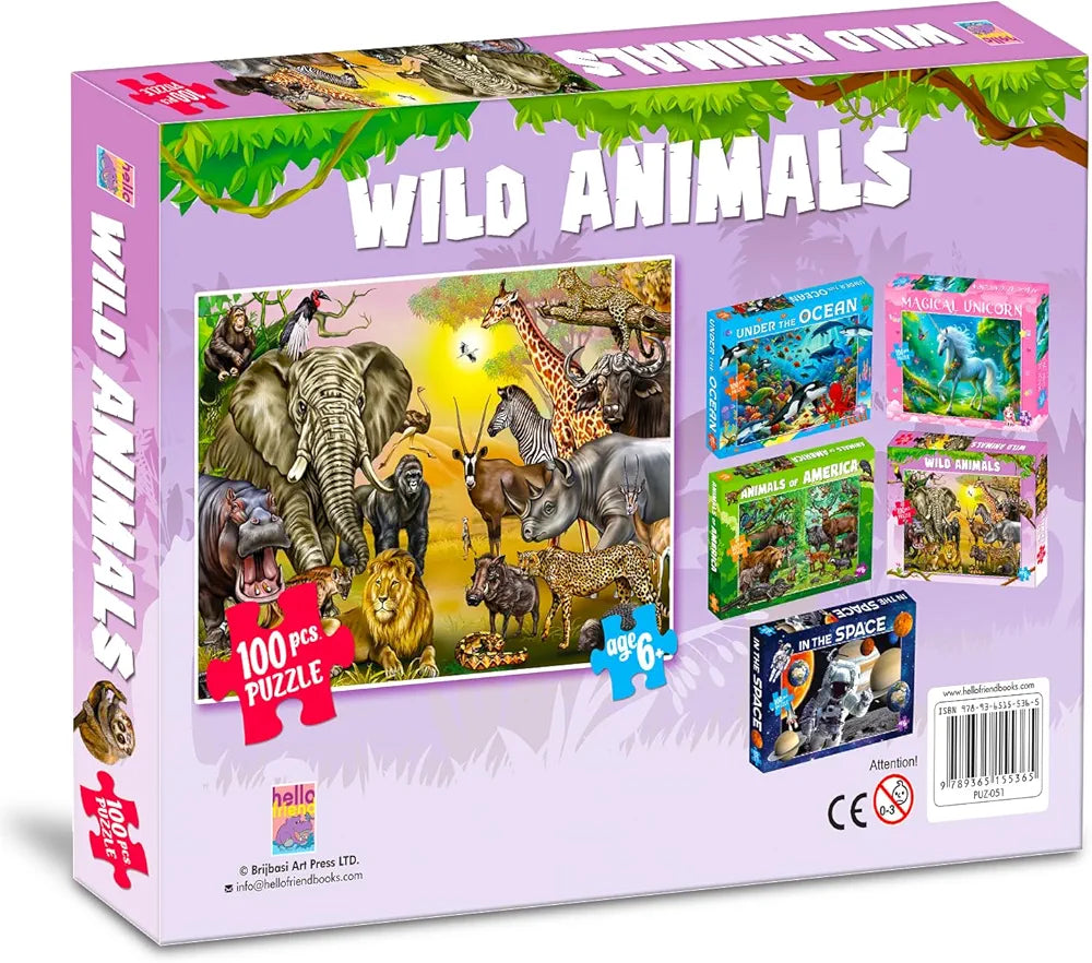 Hello Friend Wild Animal Jigsaw Puzzle for Adults & Kids Above 9 Years Fun & Challenging Puzzle Games for Stress Relief Focus and Memory