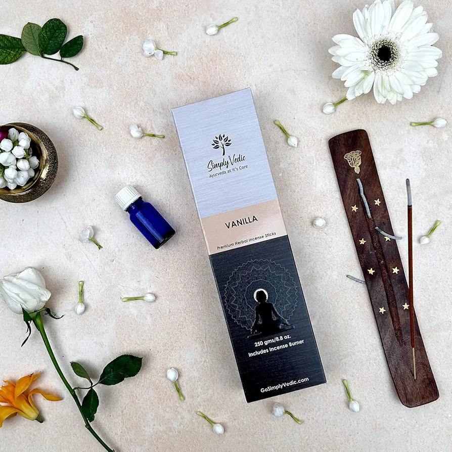 Simply Vedic Vanilla Incense Sticks  Pack Charcoal-Free