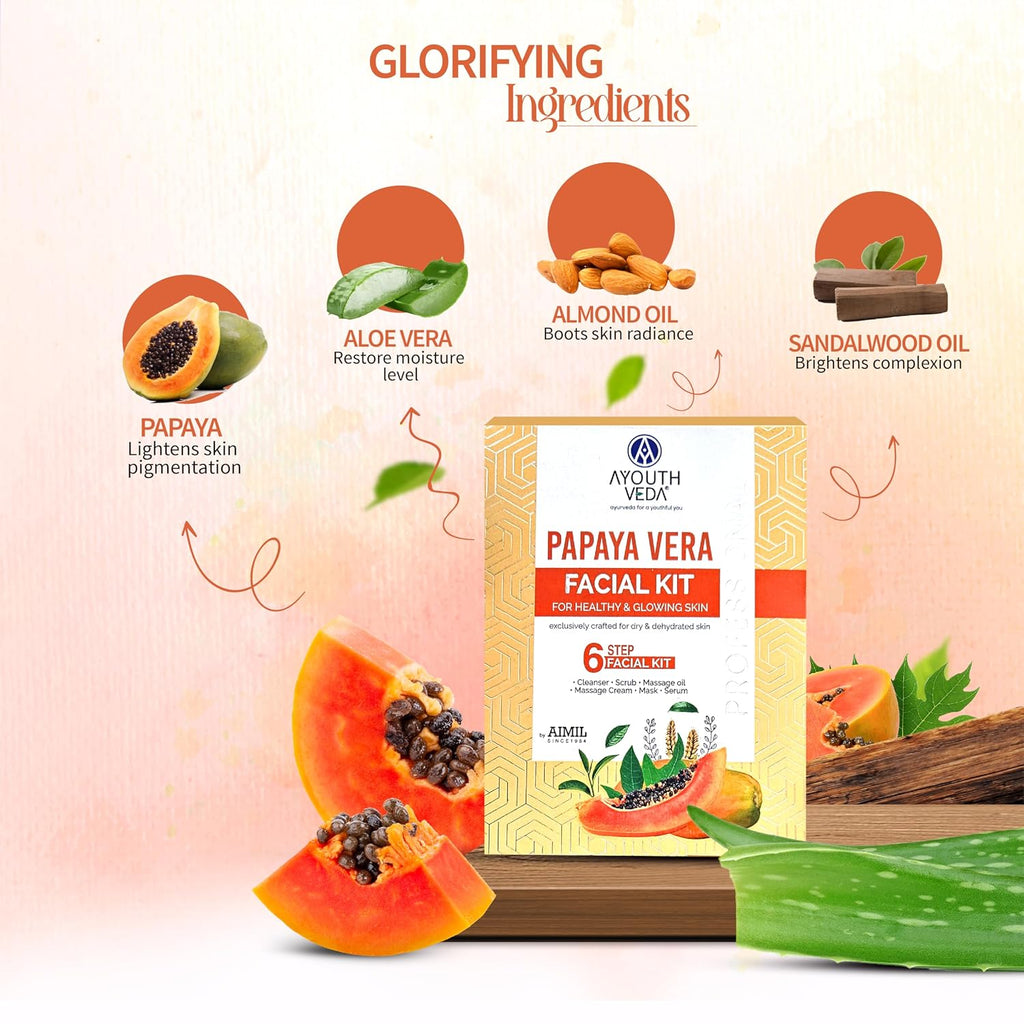 Ayouthveda Papaya Vera Facial Kit 40g | Healthy And Glowing Skin