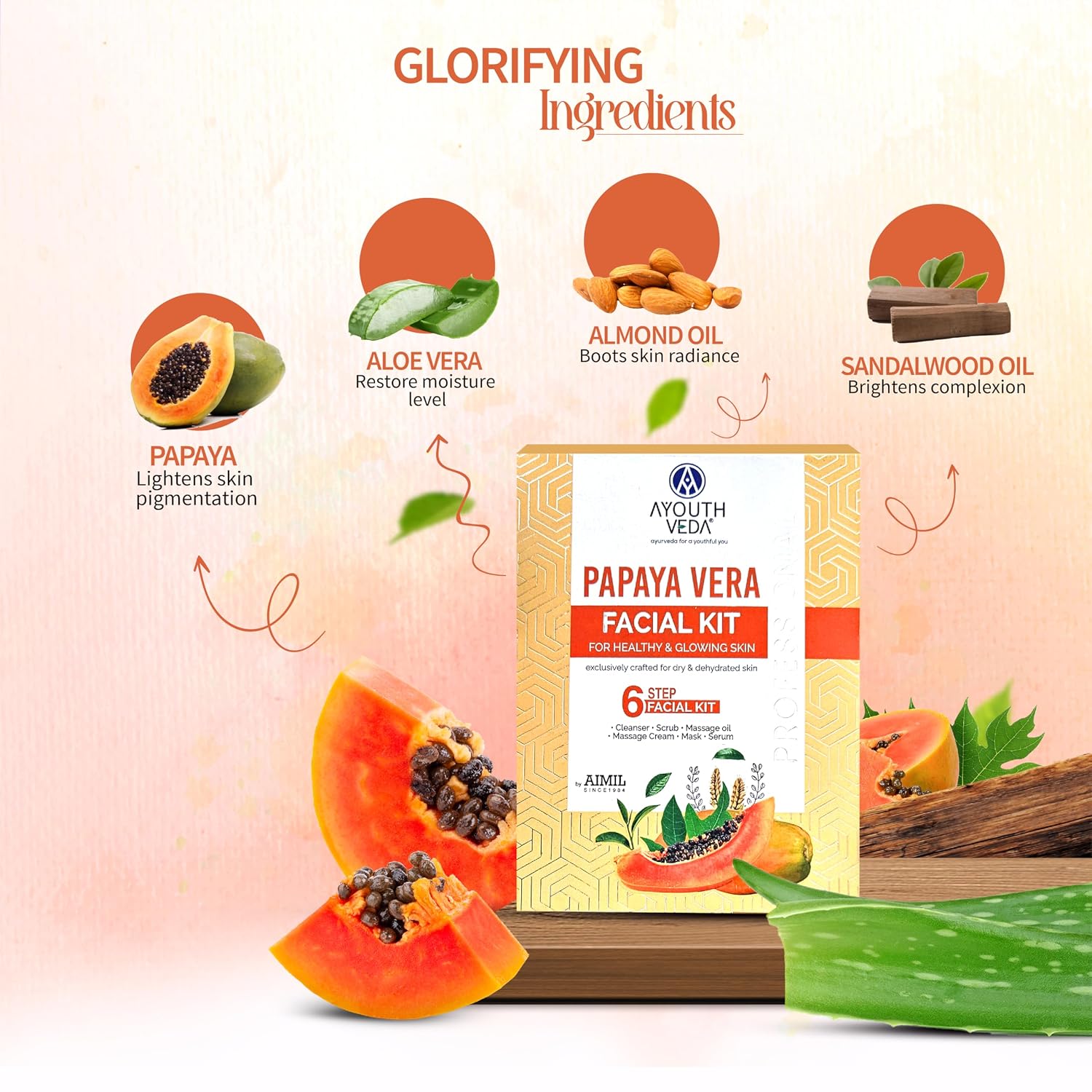 Ayouthveda Papaya Vera Facial Kit 40g | Healthy And Glowing Skin