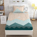 The Home Style Cotton Feel Glace Cotton Elastic Single Bed Bedsheet With 1 Pillow Cover 300 tc Pastel Green