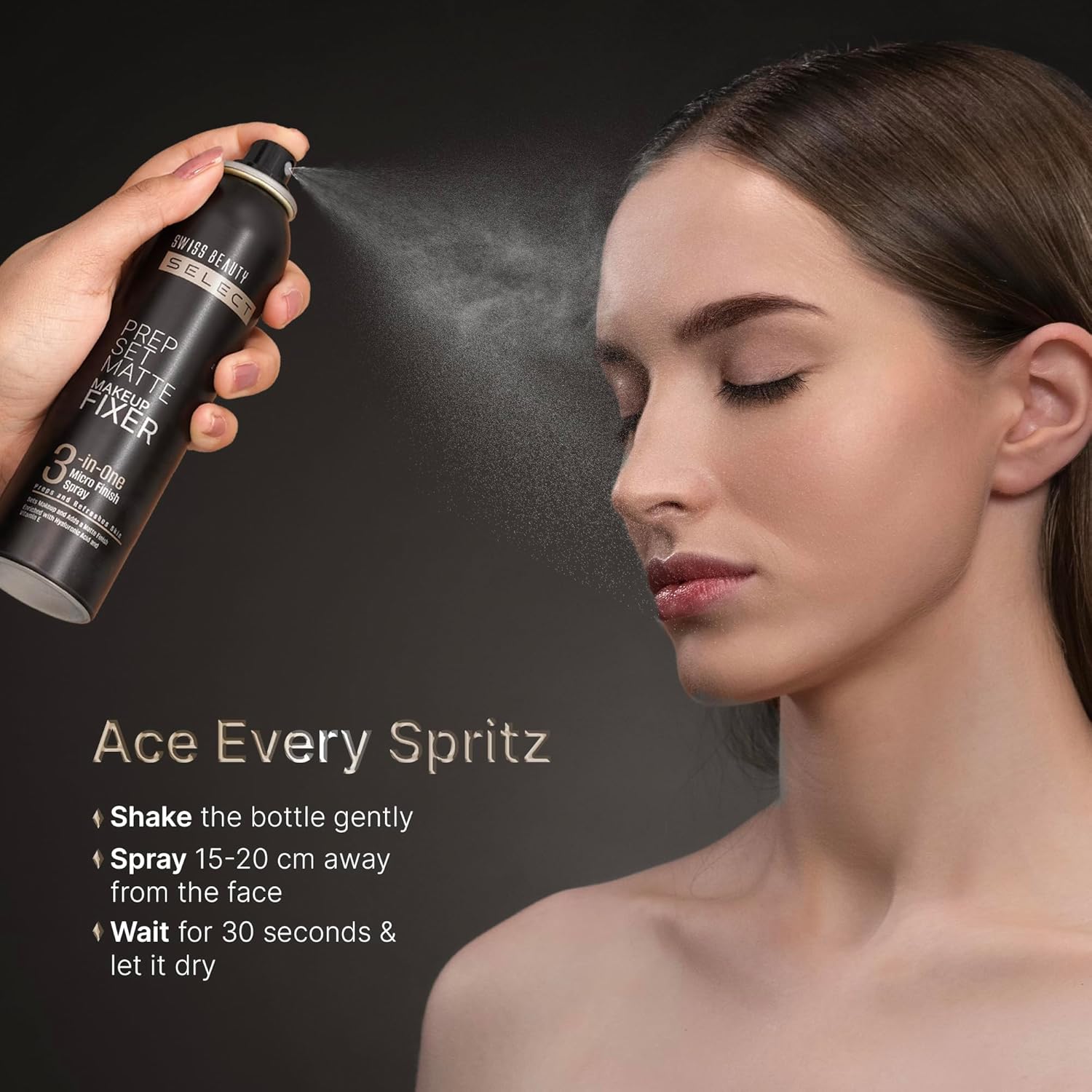 Swiss Beauty Prep Set Matte Makeup Fixer | Natural Matte Finish | With Vitamin E and Hyaluronic Acid | Long Lasting | 3-in-1 micro-fine spray | 120ml