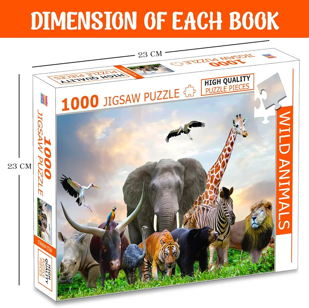 Hello Friend Wild Animal 1000 Piece Jigsaw Puzzles for Kids and Children