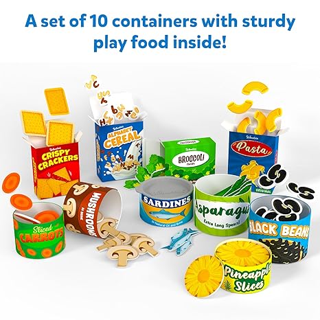 Skillmatics Grocery 100+ Pieces 10 Containers with Play Food Inside Realistic Pretend Play Toys