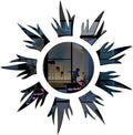 Bikri Kendra Sun Black Mirror Stickers for Wall, Acrylic Mirror Wall Decor Sticker Model 11