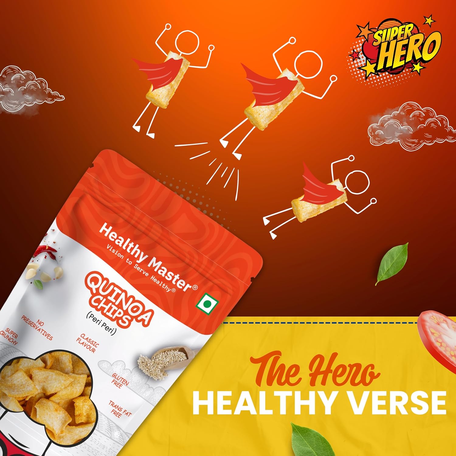 Healthy Master Quinoa Chips - 100 gms (Pack of 3)