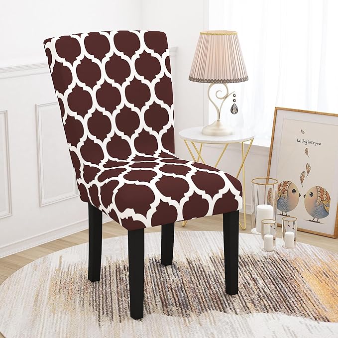 Story@Home Elastic Stretch Removable Washable Short Dining Chair Cover set of 1 Piece Colour Maroon