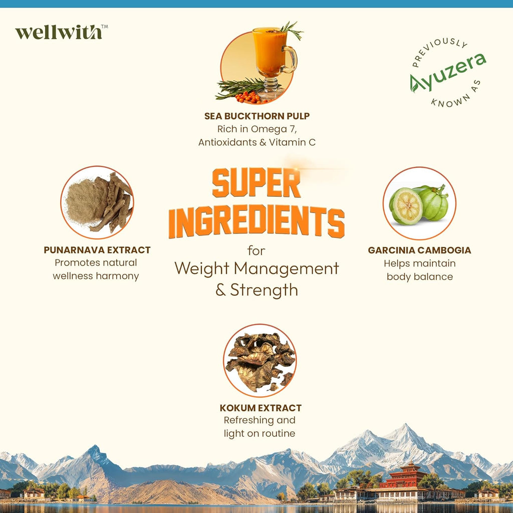 Wellwith by Ayuzera Sea Buckthorn Fitwin(Fitwell) Juice 300ml | Makes 50 Glasses | Natural Vitamin C, Omega 3 6 7 9, Antioxidants | Immunity, Skin Glow & Gut Health Support | Herbal Juice Supplement