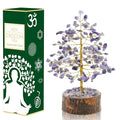 Crocon Amethyst Gemstone Money Tree Feng Shui Bonsai Golden Wire