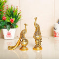 Kridaykraft Peacock Metal Statue Lovers Peacock Couple Pair Showpiece Statue