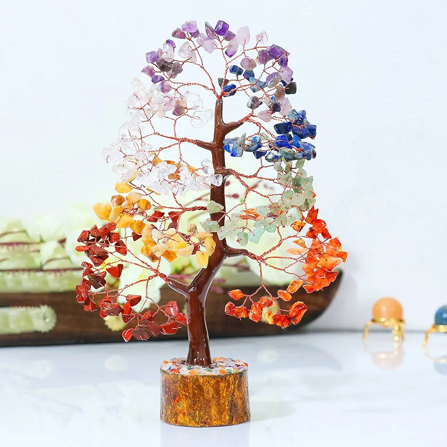 HindCraft Seven Chakra Crystal Tree Copper Wire 10-12 inch