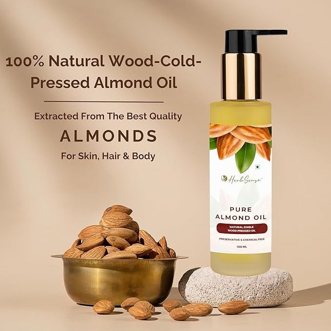 Herbsense Pure Almond Oil For Skin & Hair - 100 ml
