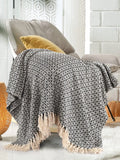 Sashaa World Soft Throw Blanket Colour Black/Natural