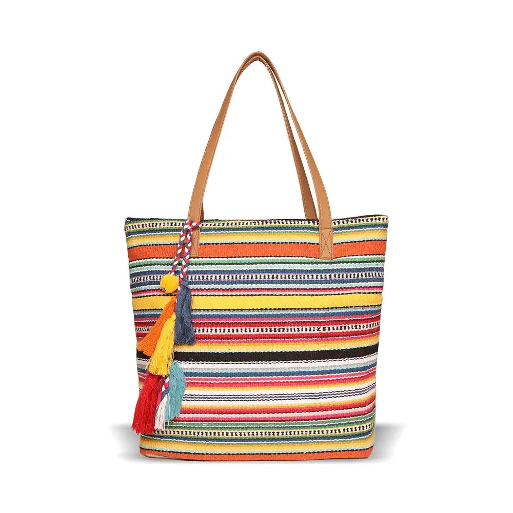 Astrid Women's Tote Bag with Long Tassel Multicolour
