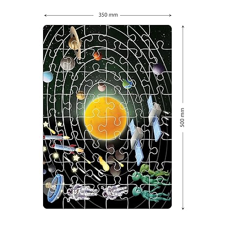 Popcorn Games & Puzzles Look and Find Space 48 Piece Puzzle with 1 Marker for 5 to 8 Years Old Children