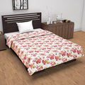 Divine Casa Floret 100% Cotton Single Dohar 120 GSM Soft & Lightweight Throw Blanket Colour Rosy Retreat