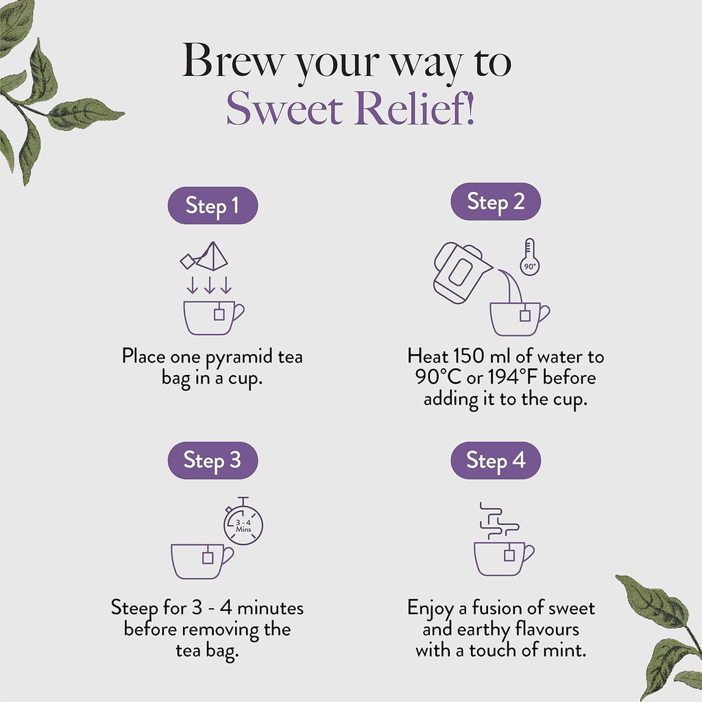 Wellbeing Nutrition Her Care Tea for PCOS PCOD | Herbal Tea for Women with Shatavari & Chasteberry for PMS Relief, Hormonal Imbalance & Regularize Menstrual Cycle (20 Pyramid Tea Bags)