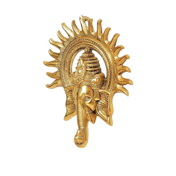KridayKraft Metal Ganesha ji Statue Ganpati Wall Hanging Sculpture Lord Ganesh Idol