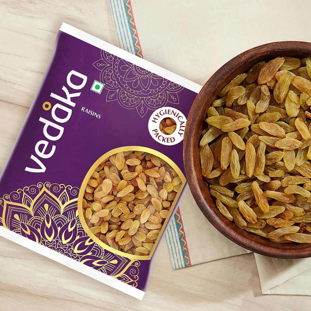 Vedaka Raisins | 500 g | Kismish | Premium Dried Grapes | Sweet Fruity Taste And Soft Chewy Texture | Natural Source Of Antioxidants, Potassium & Fiber | Healthy Snack