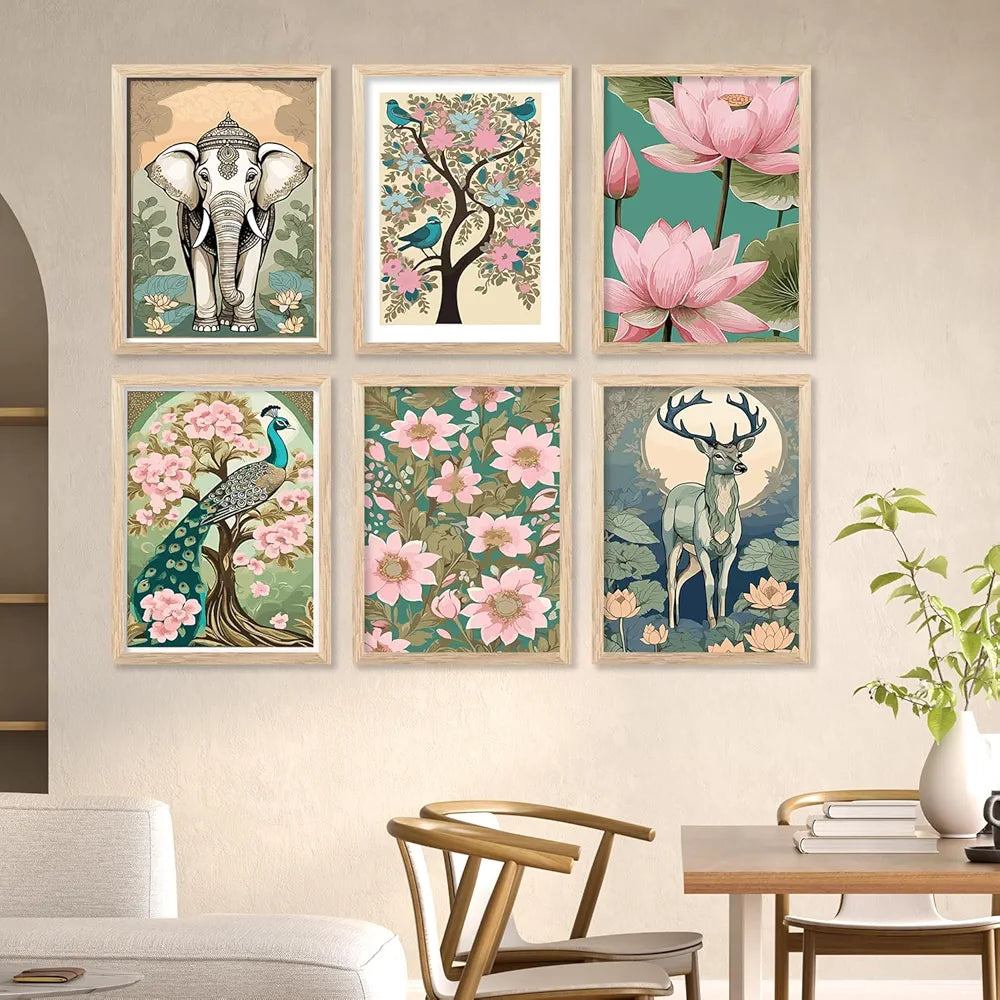 kotart Traditional Indian Inspired Wall Art Prints for Home and Office Decor C