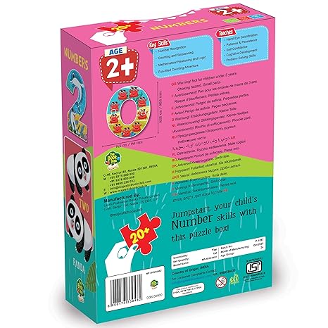 The Book Tree Number Puzzle for Toddlers - 20+ Piece Set for Early Math Learning Fun Animal & Number Matching