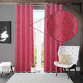 Loomlyfe Damas Heavy Soft Thick Premium Designer Room Darkening Blackout Window Curtain | 2 Pieces | 5 Feet | Pink