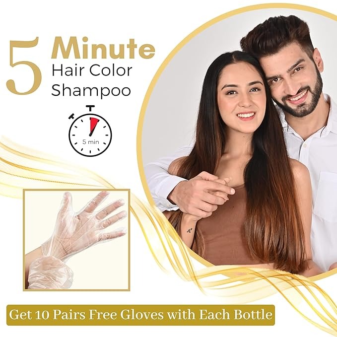 Kokila Hair Color Shampoo for Men & Women Dark Brown - 400 ml