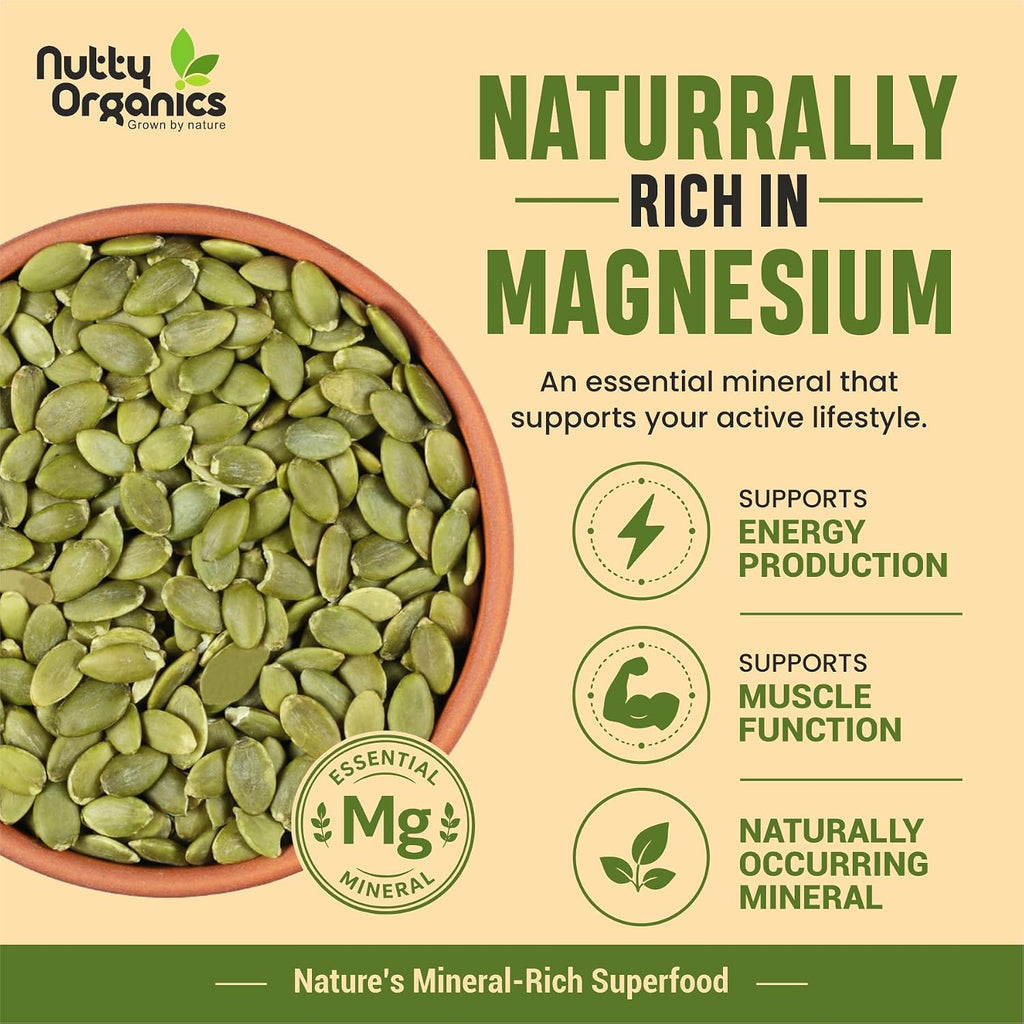 NUTTY ORGANICS Natural Pumpkin Seeds 200GM | Raw Pumpkin Seeds for Eating- Immunity Booster and Protein Rich Seeds | Healthy Diet Snacks | Weight Management