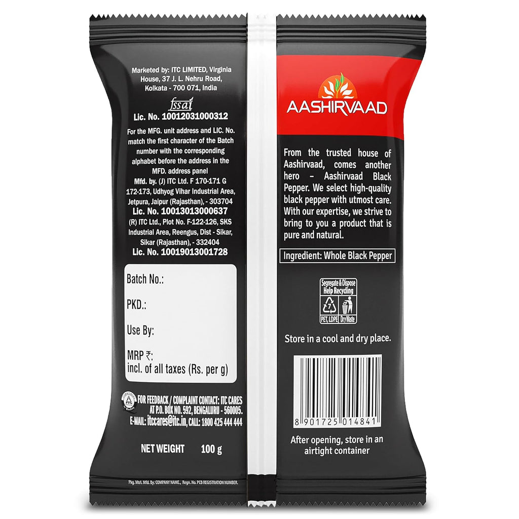 Aashirvaad Black Pepper 100g