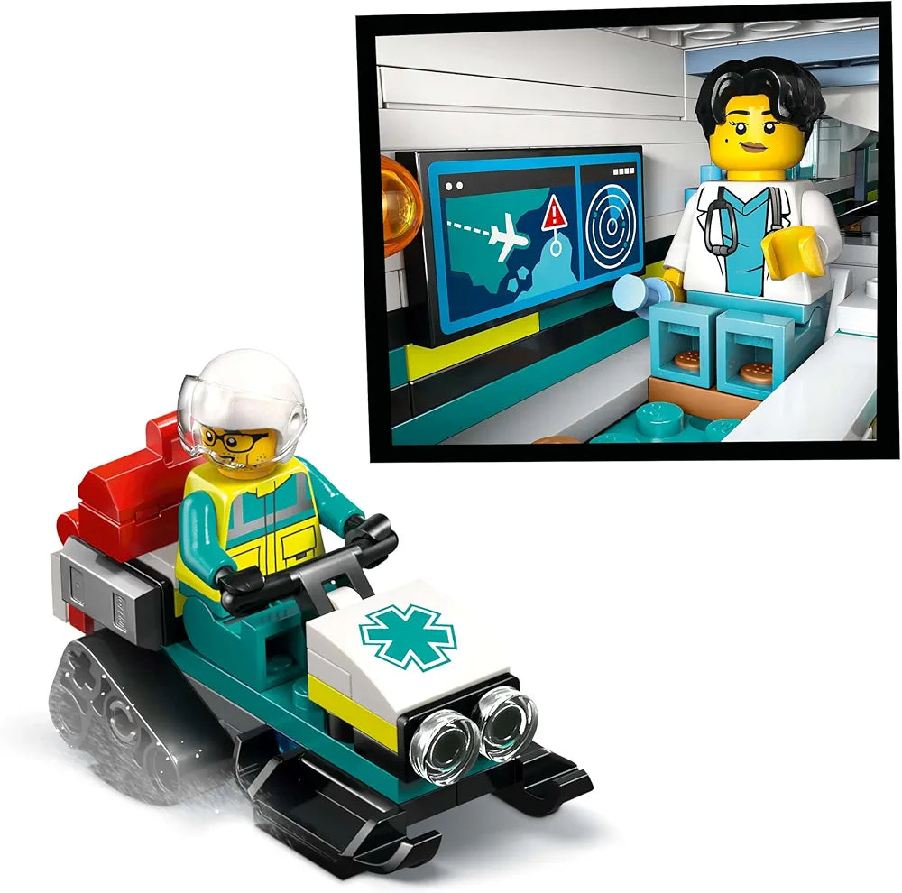 Lego City Emergency Air Ambulance Plane, Airplane Toy Building Set 60465 Building Blocks Toys for 6+ Gift for Boys and Girls