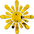 Bikri Kendra Sun Golden Model-12 Mirror Stickers for Wall, Acrylic Mirror Wall Decor Sticker