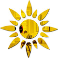 Bikri Kendra Sun Golden Model-10 Mirror Stickers for Wall, Acrylic Mirror Wall Decor Sticker